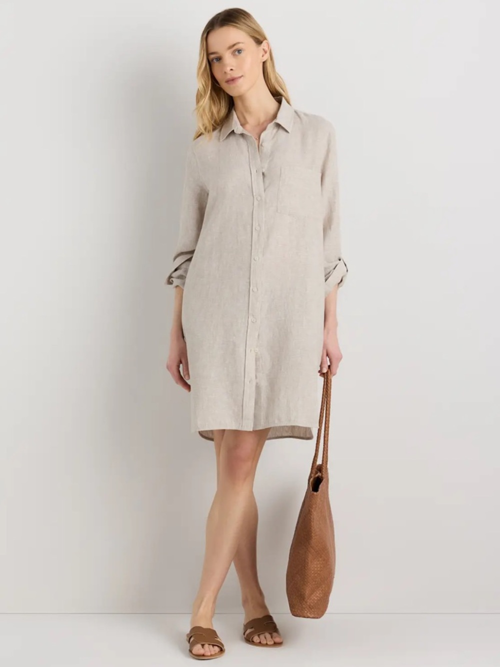 Quince 100% European Linen Shirt Dress Flax Size XS